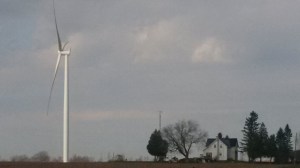 3-MW turbine south of Ottawa at Brinston: Ontario. Communities had no choice. [Photo by Ray Pilon, Ottawa]